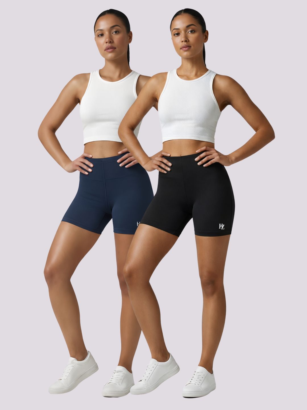 Women Cotton Boyshorts 2 Pack - Anti-Chafing & Full Coverage (Navy Blue, Black) | Haute Zovereign