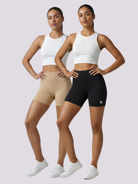 Best Cotton Boyshort Panties for Women 2 Pack (Skin, Black) | Haute Zovereign