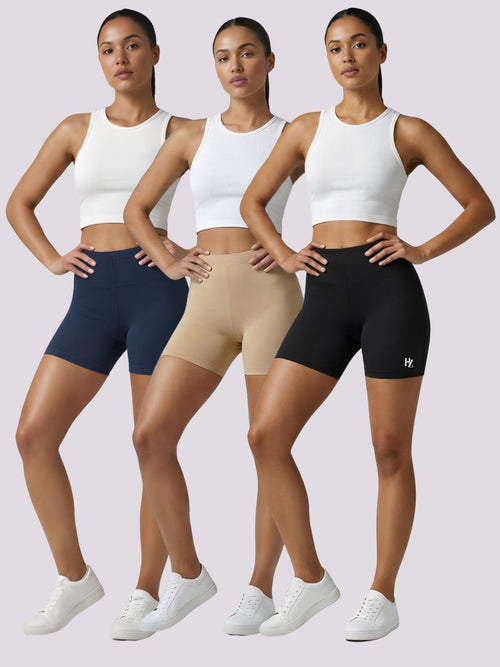 Cotton Boyshorts for Women Combo Pack of 3 – Navy Blue, Skin & Black | Haute Zovereign
