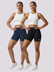 Women Cotton Boyshorts 2 Pack - Anti-Chafing & Full Coverage (Navy Blue, Black) | Haute Zovereign