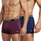 Haute Zovereign Men’s Cotton Trunk - Pack of 2 (Burgundy & Navy Blue)