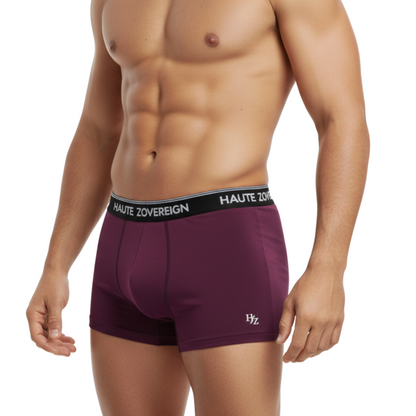 Haute Zovereign Men’s Cotton Trunk - Pack of 3 (Black, Burgundy & Grey)