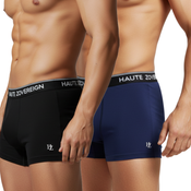 Haute Zovereign Men’s Cotton Trunk - Pack of 2 (Black & Navy Blue)