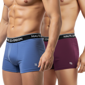 Haute Zovereign Men’s Cotton Trunk - Pack of 2 (Grey & Burgundy)