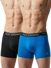 Men’s Modal (Viscose) Trunk - Pack of 2 | Black + Turquoise Blue | Haute Zovereign