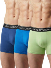 Men’s Modal (Viscose) Trunk - Pack of 3 | Navy Blue + Turquoise Blue + Pista Green | Haute Zovereign