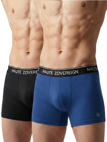 Men’s Modal (Viscose) Trunk - Pack of 2 | Black + Navy Blue | Haute Zovereign
