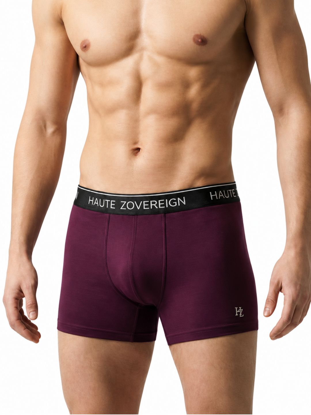 Haute Zovereign Men’s Cotton Trunk - Pack of 3 (Burgundy, Grey & Navy Blue)