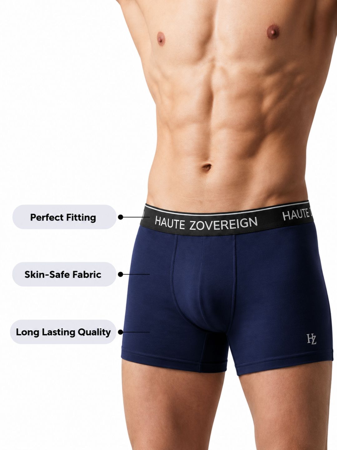 Haute Zovereign Men’s Cotton Trunk - Pack of 3 (Brown, Navy Blue & Burgundy)