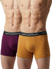 Haute Zovereign Men’s Cotton Trunk - Pack of 2 (Burgundy & Brown)