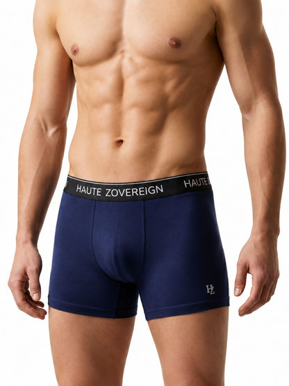Haute Zovereign Men’s Cotton Trunk - Pack of 3 (Burgundy, Grey & Navy Blue)
