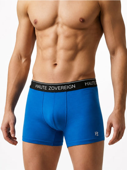 Men’s Modal (Viscose) Trunk - Pack of 3 | Pista Green + Dark Maroon + Turquoise Blue | Haute Zovereign