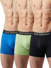 Men’s Modal (Viscose) Trunk - Pack of 3 | Turquoise Blue + Pista Green + Black | Haute Zovereign