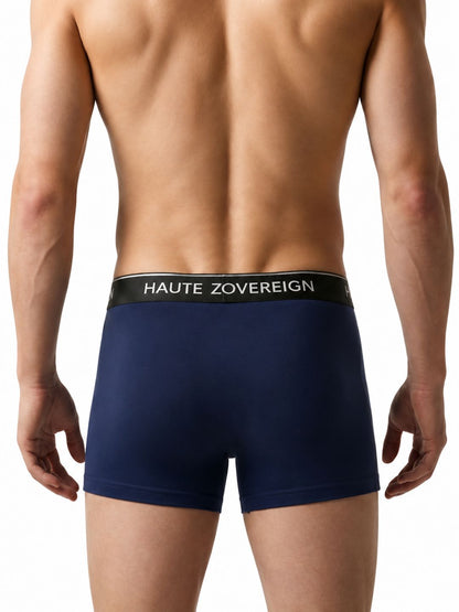 Haute Zovereign Men’s Cotton Trunk - Pack of 3 (Burgundy, Grey & Navy Blue)