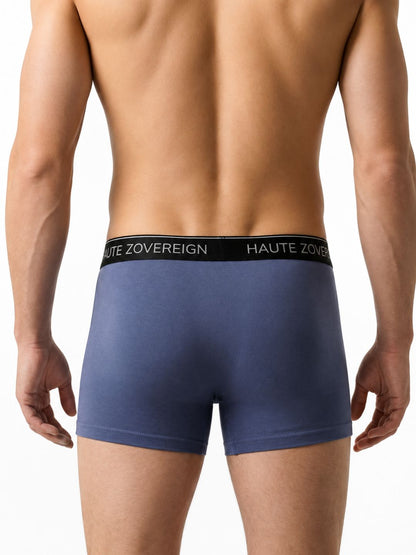 Haute Zovereign Men’s Cotton Trunk - Pack of 3 (Burgundy, Grey & Navy Blue)