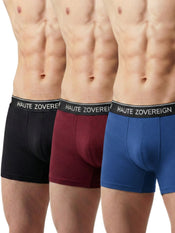 Men’s Modal (Viscose) Trunk - Pack of 3 | Black + Dark Maroon + Navy Blue | Haute Zovereign