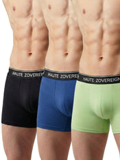 Men’s Modal (Viscose) Trunk - Pack of 3 | Black + Navy Blue + Pista Green | Haute Zovereign