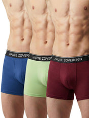 Men’s Modal (Viscose) Trunk - Pack of 3 | Navy Blue + Pista Green + Dark Maroon | Haute Zovereign