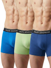 Men’s Modal (Viscose) Trunk - Pack of 3 | Turquoise Blue + Pista Green + Navy Blue  | Haute Zovereign