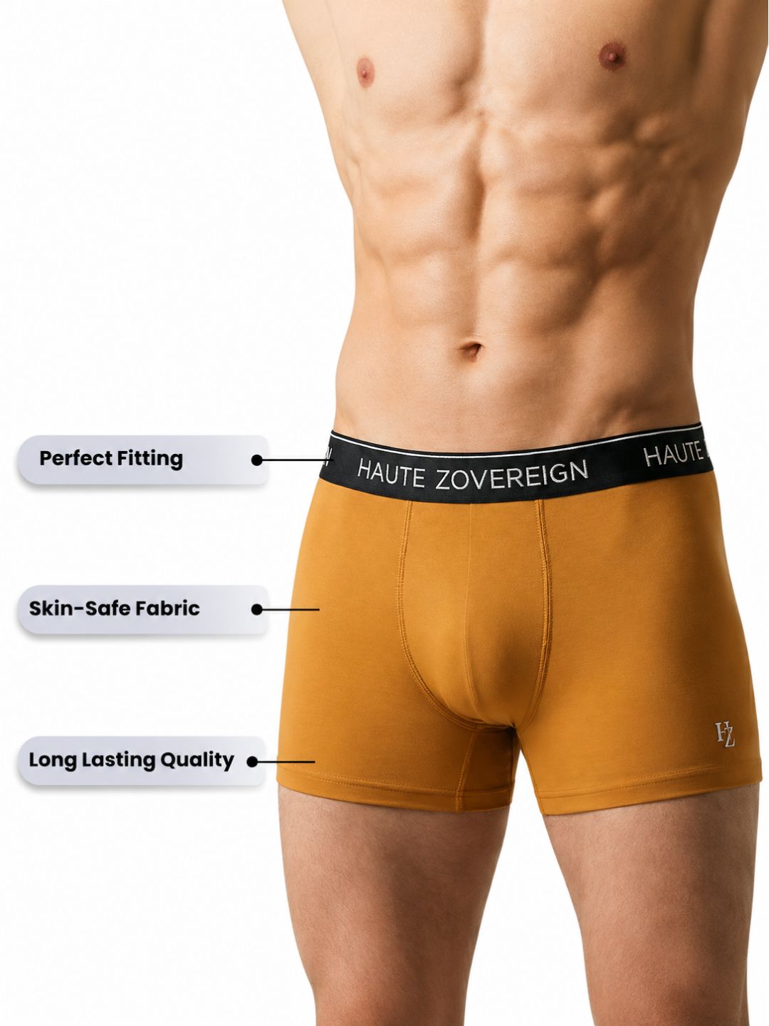 Haute Zovereign Men’s Cotton Trunk - Pack of 3 (Black, Brown & Navy Blue)