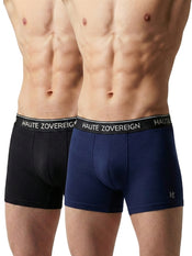 Haute Zovereign Men’s Cotton Trunk - Pack of 2 (Black & Navy Blue)