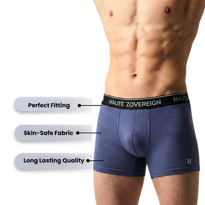 Haute Zovereign Grey Men’s Cotton Trunk - Breathable Everyday Innerwear
