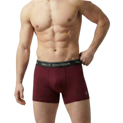 Men’s Modal (Viscose) Trunk – Dark Maroon | Breathable Underwear | Haute Zovereign