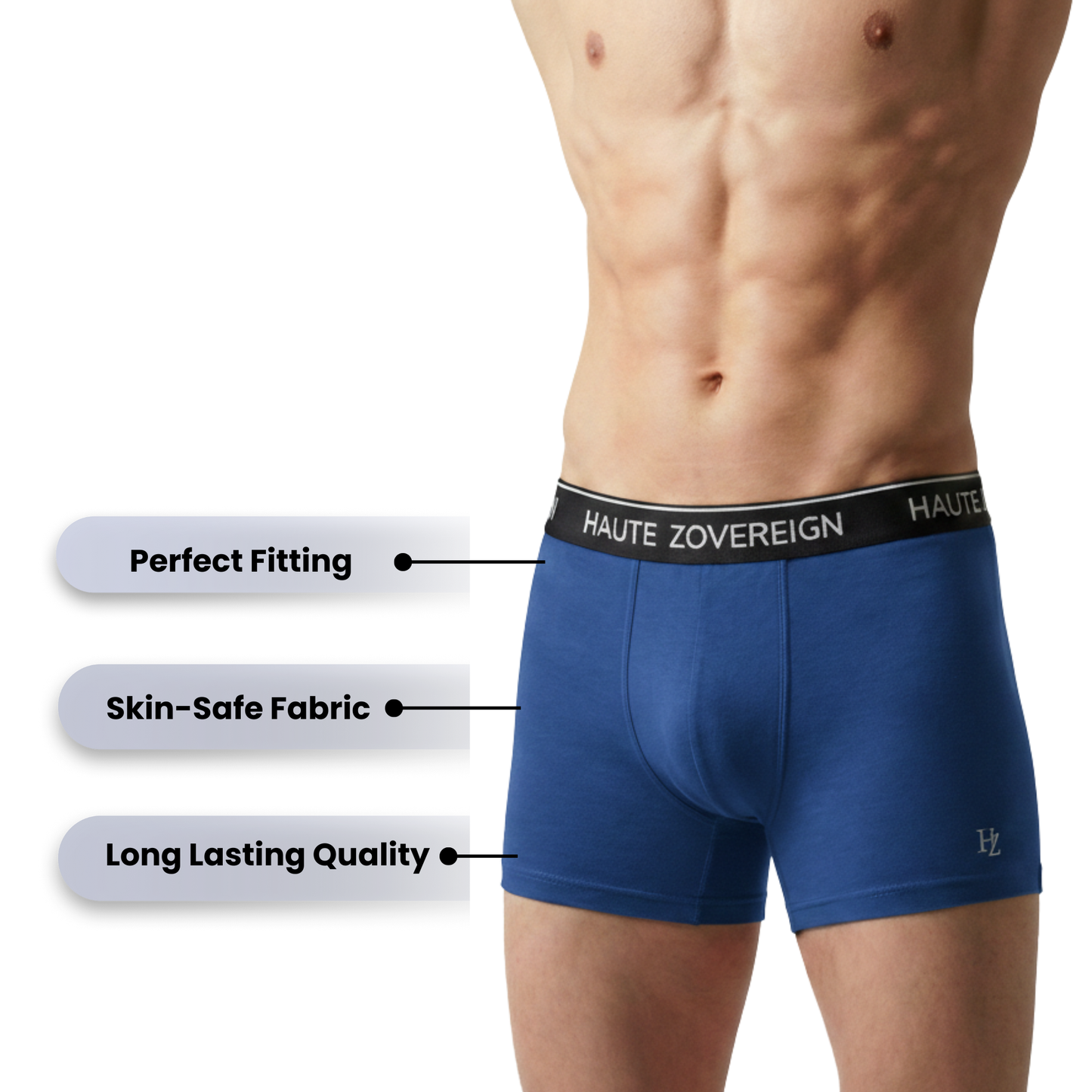 Men’s Modal (Viscose) Trunk - Pack of 2 | Black + Navy Blue | Haute Zovereign