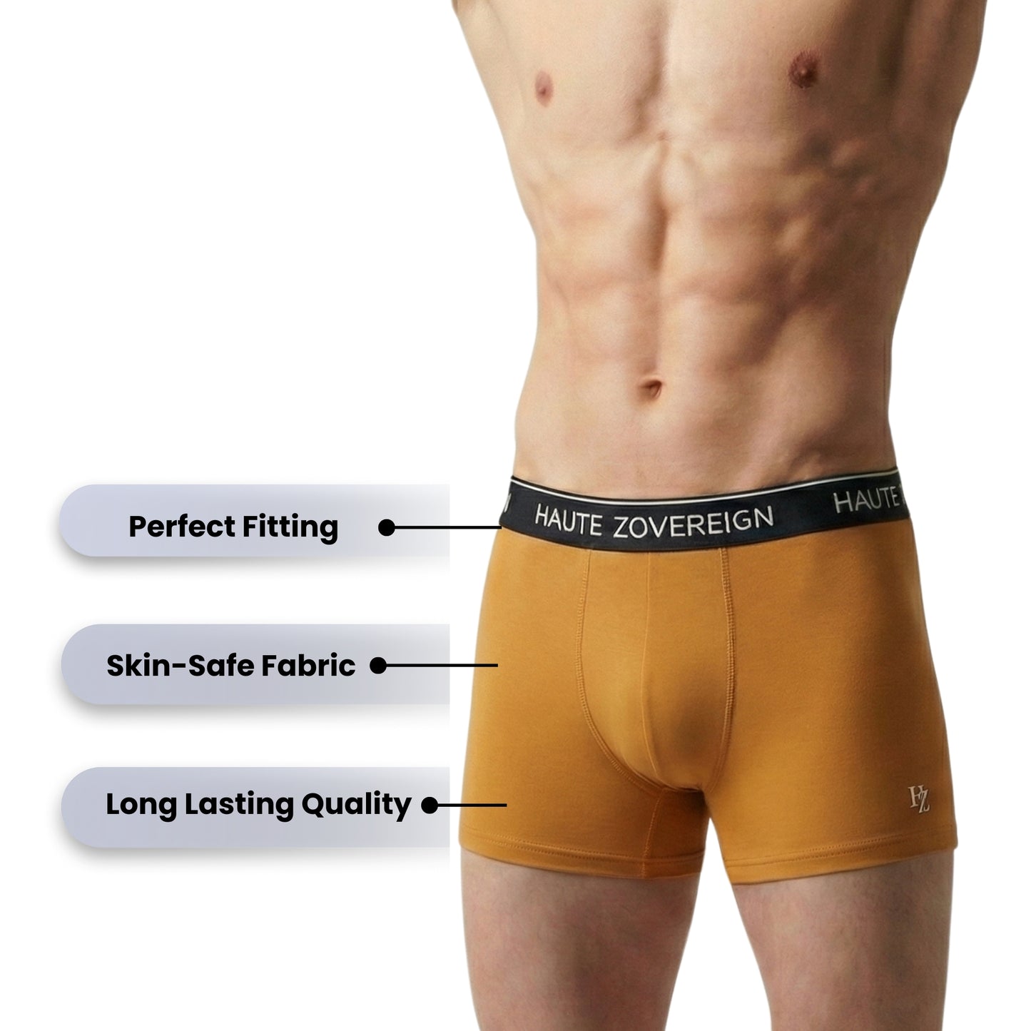 Haute Zovereign Brown Men’s Cotton Trunk - Premium Breathable Comfort