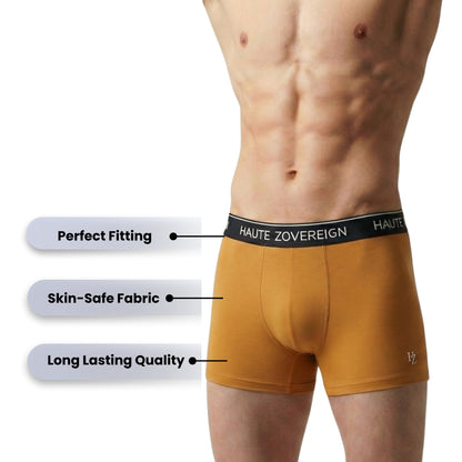 Haute Zovereign Brown Men’s Cotton Trunk - Premium Breathable Comfort