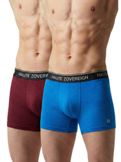 Men’s Modal (Viscose) Trunk - Pack of 2 | Dark Maroon + Turquoise Blue | Haute Zovereign