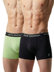 Men’s Modal (Viscose) Trunk - Pack of 2 | Pista Green + Black | Haute Zovereign