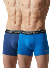 Men’s Modal (Viscose) Trunk - Pack of 2 | Navy Blue + Turquoise Blue  | Haute Zovereign