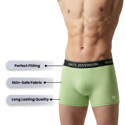 Men’s Modal (Viscose) Trunk - Pista Green | Soft Innerwear | Haute Zovereign