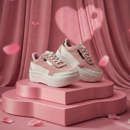 Haute Zovereign Women White & Pink Casual Shoes | Everyday Comfort Sneakers