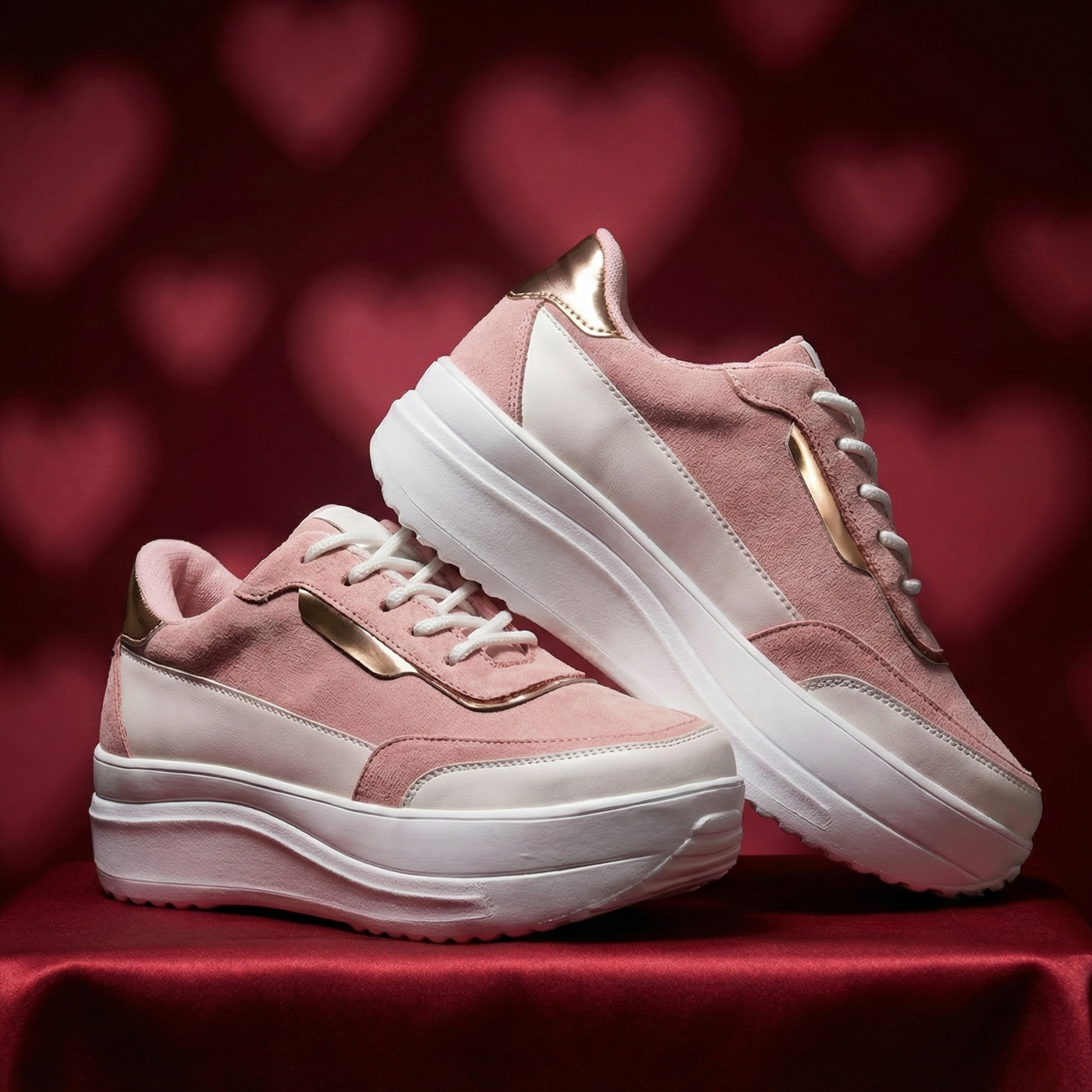 Haute Zovereign Women White & Pink Casual Shoes | Everyday Comfort Sneakers
