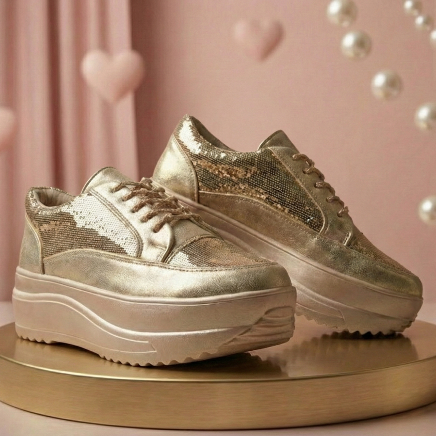 Haute Zovereign Women Gold Sequin Party & Wedding Shoes | Statement Bridal Wear