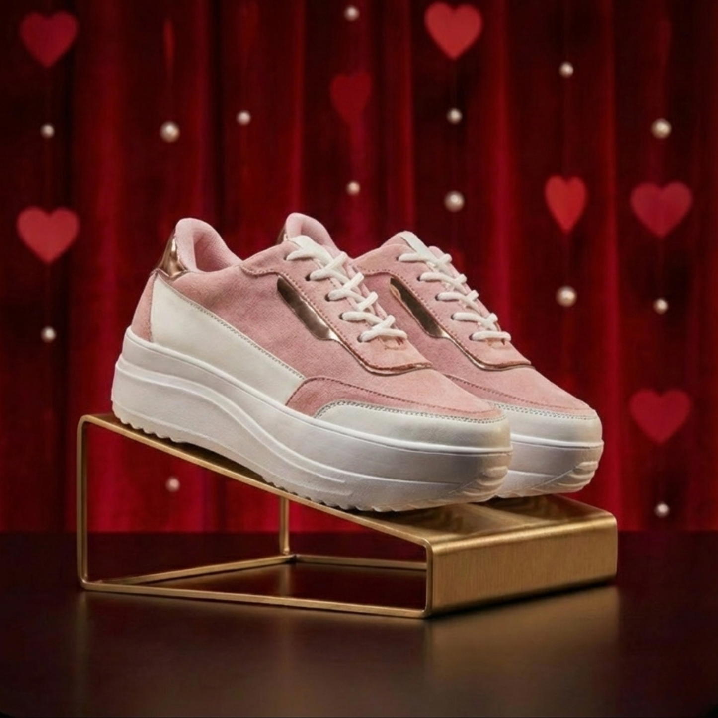 Haute Zovereign Women White & Pink Casual Shoes | Everyday Comfort Sneakers