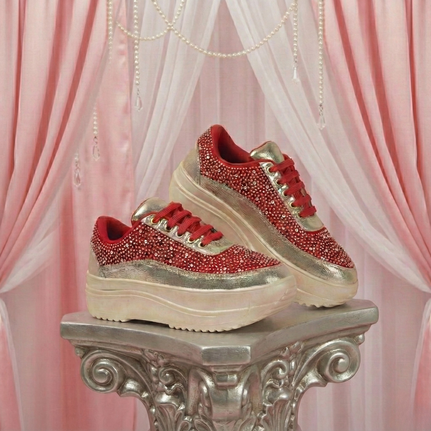 Haute Zovereign Women Silver Party & Wedding Bridal Shoes | Luxury Bridal Sneakers