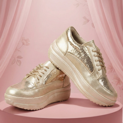 Haute Zovereign Women Gold Sequin Party & Wedding Shoes | Statement Bridal Wear