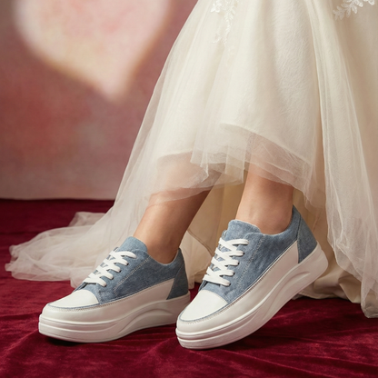 Haute Zovereign Women White & Denim Casual Shoes | Everyday Comfort Sneakers