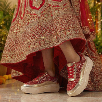 Haute Zovereign Women Silver Party & Wedding Bridal Shoes | Luxury Bridal Sneakers