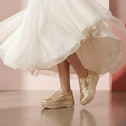 Haute Zovereign Women Gold Sequin Party & Wedding Shoes | Statement Bridal Wear