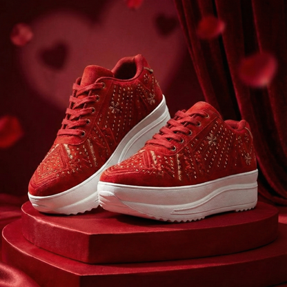 Haute Zovereign Women Red Party & Wedding Bridal Shoes | Luxury Bridal Sneakers