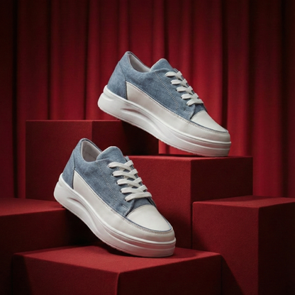 Haute Zovereign Women White & Denim Casual Shoes | Everyday Comfort Sneakers